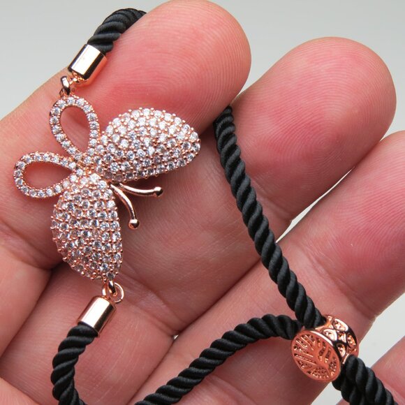 18k Rose Gold plated Butter fly Bracelet - Picture 2 of 3